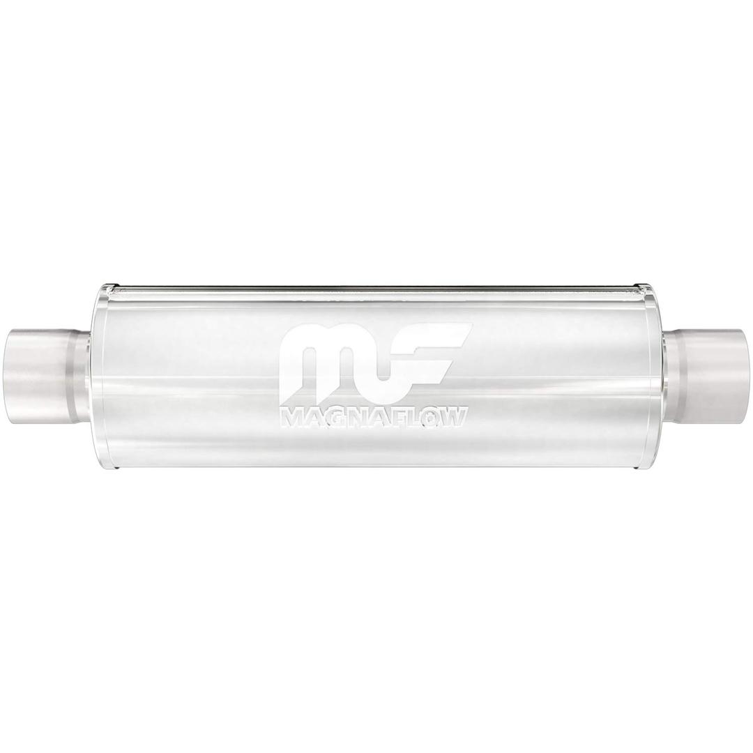 MAGNAFLOW 12619 Exhaust Muffler 3 INCH/3 INCH Inlet/Outlet, 6x6x14 INCH Round, Stainless Steel, Satin Finish - The Twister Group Tools product