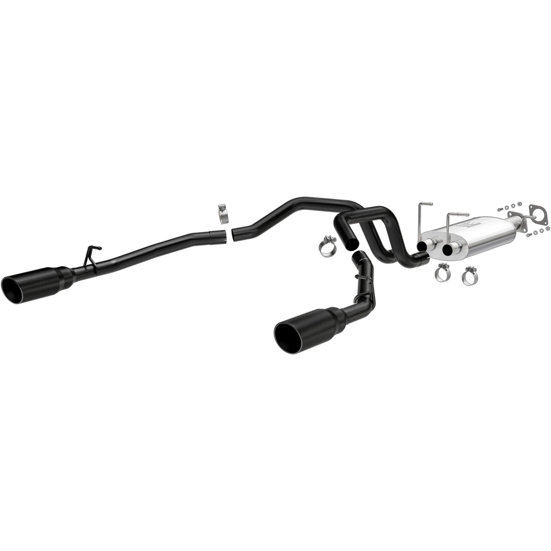 MAGNAFLOW 19430 Exhaust System Cat-Back, Street Series, For 2019-2024 Ram 1500, Dual Split Rear Exit Style - High quality product image showing MAGNAFLOW 19430 Exhaust System Cat-Back, Street Series, For 2019-2024 Ram 1500, Dual Split Rear Exit Style details and features