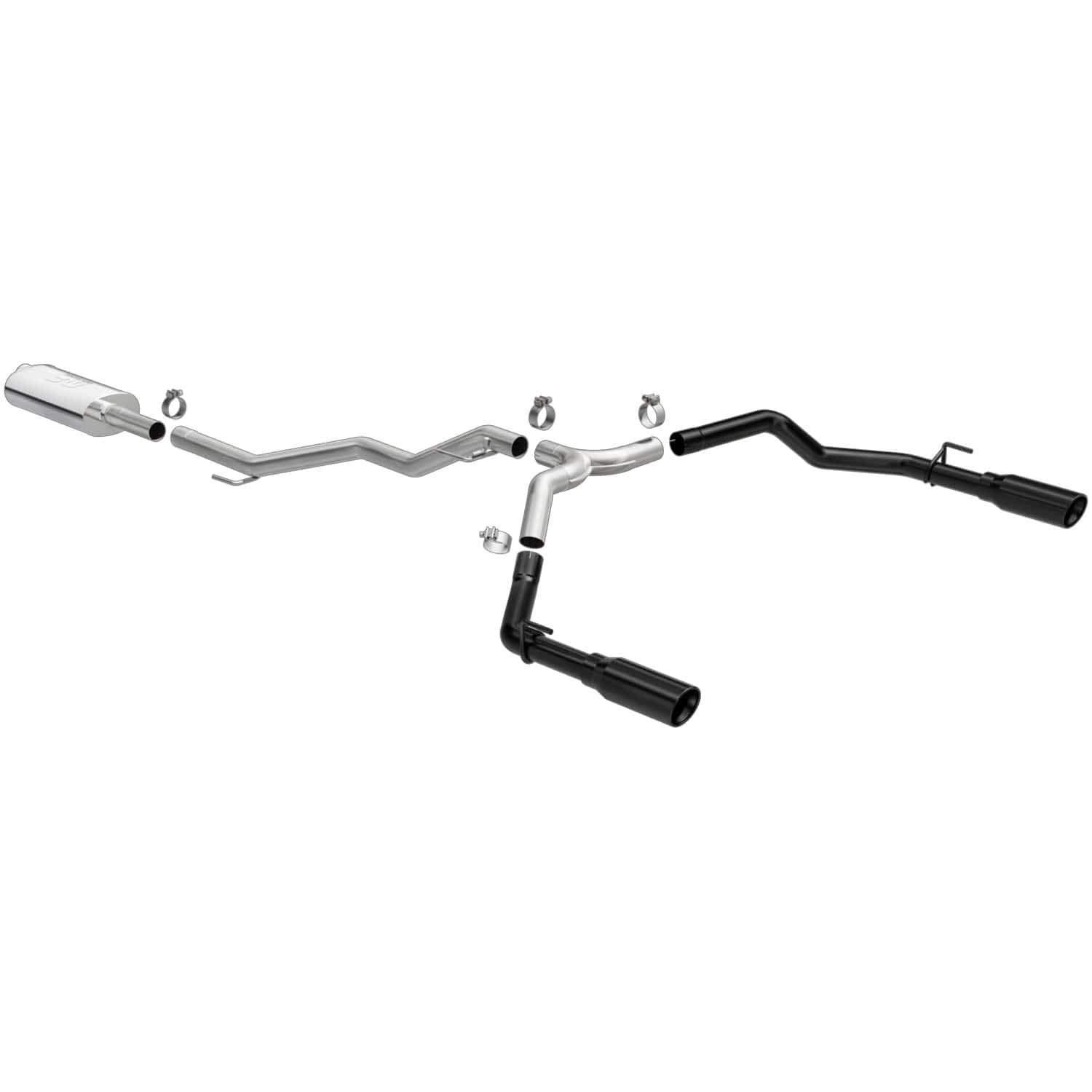MAGNAFLOW 19487 Exhaust System Cat-Back, Street Series, For 2020-2024 Jeep Gladiator, Dual Split Rear Exit - High quality product image showing MAGNAFLOW 19487 Exhaust System Cat-Back, Street Series, For 2020-2024 Jeep Gladiator, Dual Split Rear Exit details and features