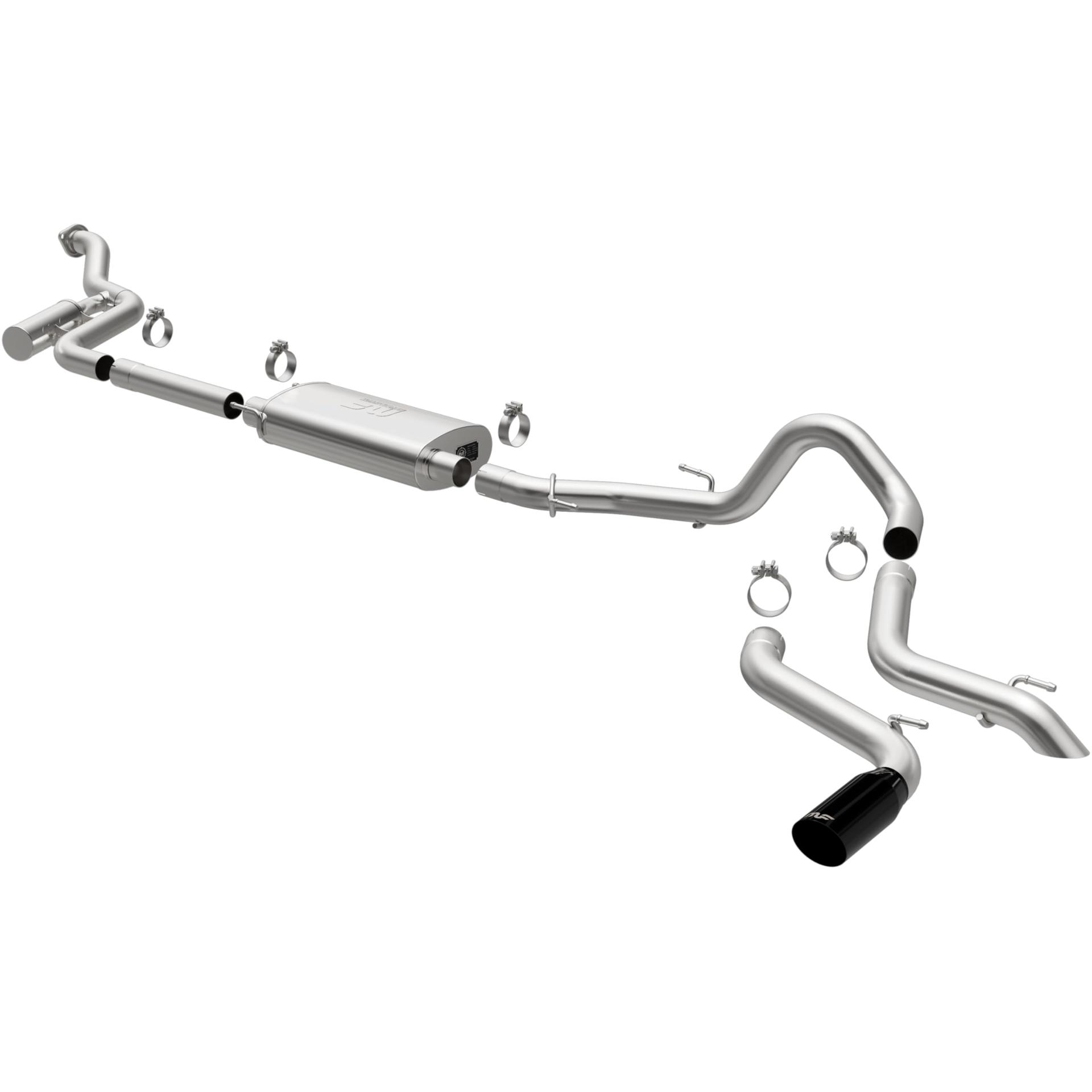 MAGNAFLOW 19678 Exhaust System Cat-Back, Overland Series, For 2024 Toyota Tacoma 2.4L, Includes High Clearance Exhaust Tip and 4 INCHBlack Chrome Tip - High quality product image showing MAGNAFLOW 19678 Exhaust System Cat-Back, Overland Series, For 2024 Toyota Tacoma 2.4L, Includes High Clearance Exhaust Tip and 4 INCHBlack Chrome Tip details and features