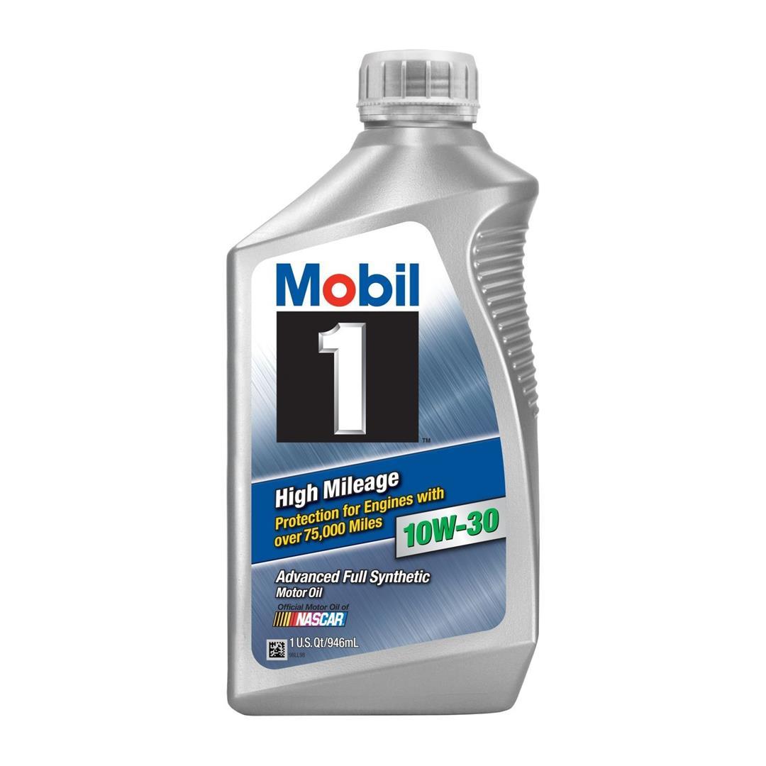 MOBIL 103535 High Mileage 10W-30 Synthetic Motor Oil - 1 Quart Bottle (Case of 6) - The Twister Group Tools product