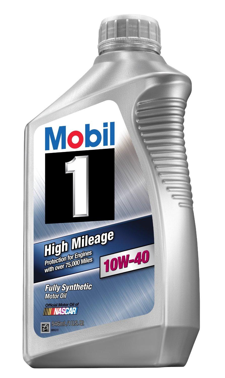 MOBIL 103536 10W-40 High Mileage Motor Oil - 1 Quart (Case of 6) - The Twister Group Tools product