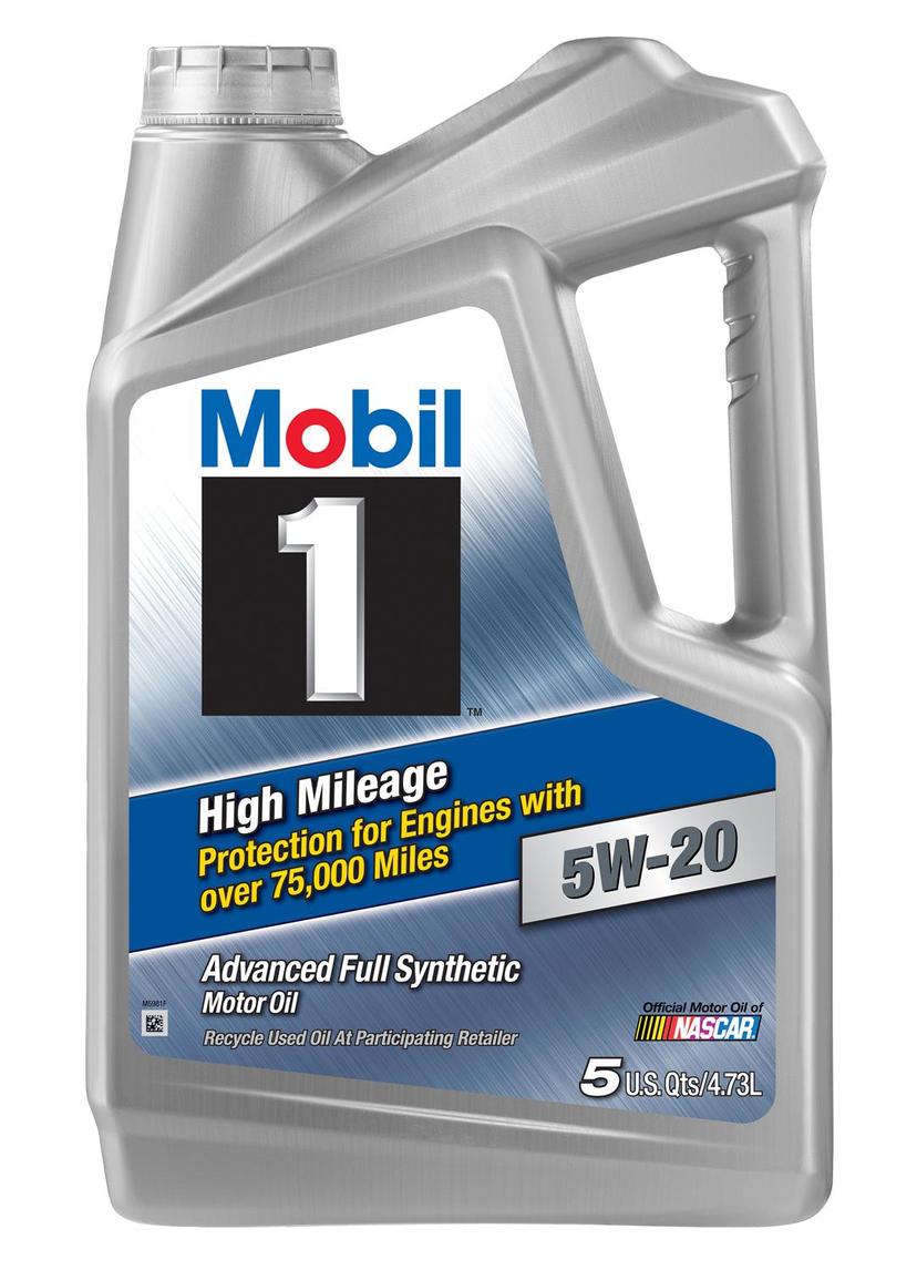 MOBIL 120768 High Mileage Full Synthetic Motor Oil 5W-20, 5 Quart
