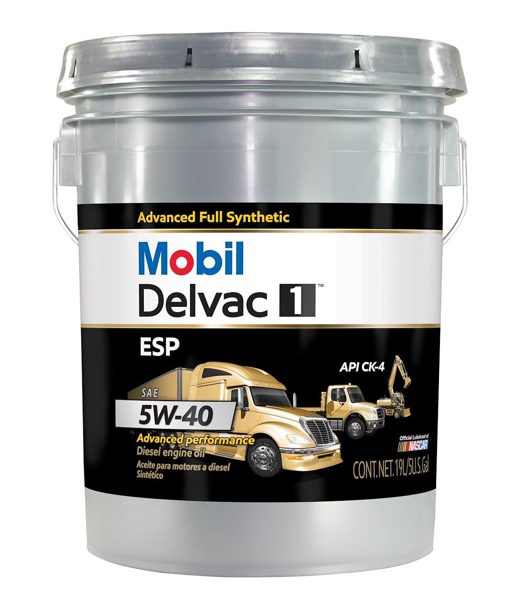 MOBIL 122265 DELVAC 1 ESP 5W40 5 GAL, SAE 5W-40; Synthetic; 5 Gallon Pail; Single - The Twister Group Tools product