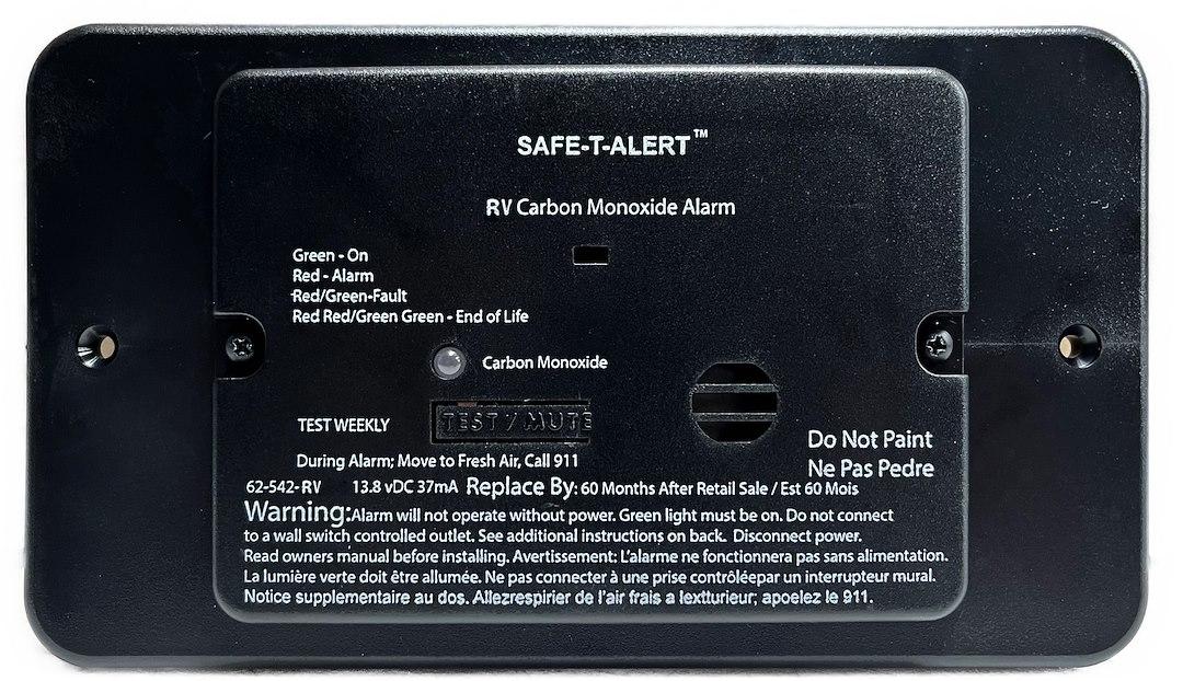 SAFE-T-ALERT 62542BLTR CARBON MONOXIDE ALARM - BLACK FLUSH - High quality product image showing SAFE-T-ALERT 62542BLTR CARBON MONOXIDE ALARM - BLACK FLUSH details and features