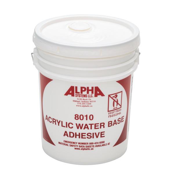 LIPPERT 2020002231 8010 WATERBASE ADHESIVE (5 GALLON), Used To Bond EPDM/ PVC/ Hypalon Membranes/ Wood/ Plywood/ Fiberboard/ Polyisocyanurate/ Gypsum And Concrete Decking Substrates; Acrylic Water Based; 5 Gallon Bucket; Single - The Twister Group Tools product