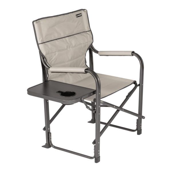 LIPPERT 2021123282 Scout Plus Director Chair with Side Table for Camping, Foldable, Steel Tube Frame, 600D Polyester, UV and Water Resistant PVC Coating, 400 lb. Weight Capacity, Sand - High quality product image showing LIPPERT 2021123282 Scout Plus Director Chair with Side Table for Camping, Foldable, Steel Tube Frame, 600D Polyester, UV and Water Resistant PVC Coating, 400 lb. Weight Capacity, Sand details and features