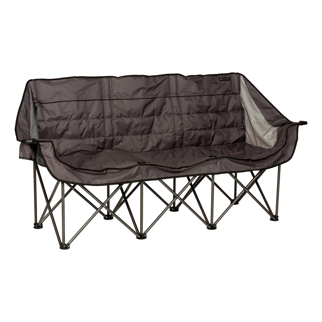LIPPERT 2022114796 Campfire Folding Couch - Dark Grey, High-Loft, Foldable Sofa, Dual Cup Holders, Power Coated Steel Frame, Durable 600D Outdoor Polyester Fabric, 500 lb. Capacity - The Twister Group Tools product