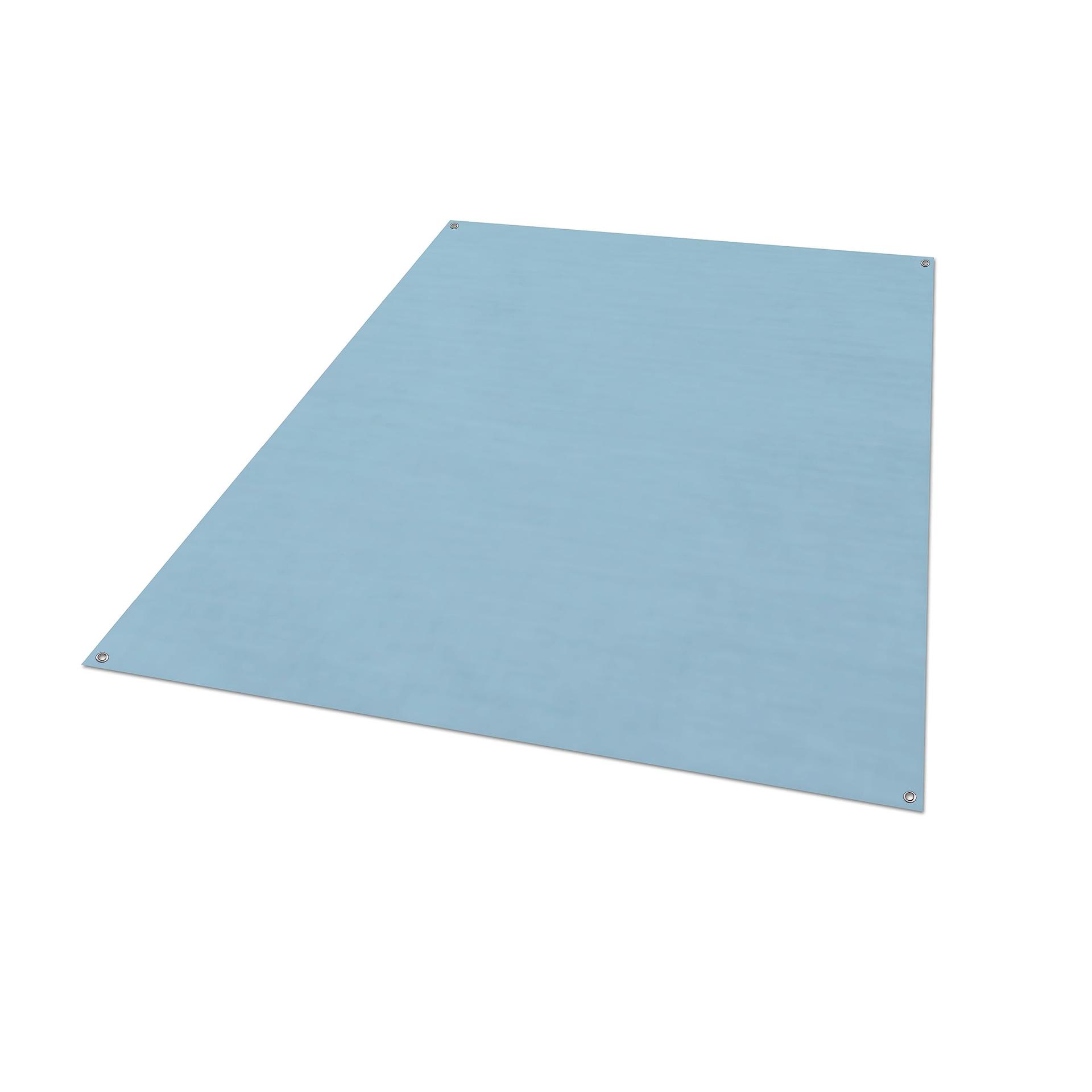 LIPPERT 2022115659 6FT x 9FT Blue All-Weather Outdoor Patio Rug for RVs and Campers with Polyvinyl Fabric, Tight Weave, Finished Edges, Reinforced Corners, Resistant to Fading - High quality product image showing LIPPERT 2022115659 6FT x 9FT Blue All-Weather Outdoor Patio Rug for RVs and Campers with Polyvinyl Fabric, Tight Weave, Finished Edges, Reinforced Corners, Resistant to Fading details and features