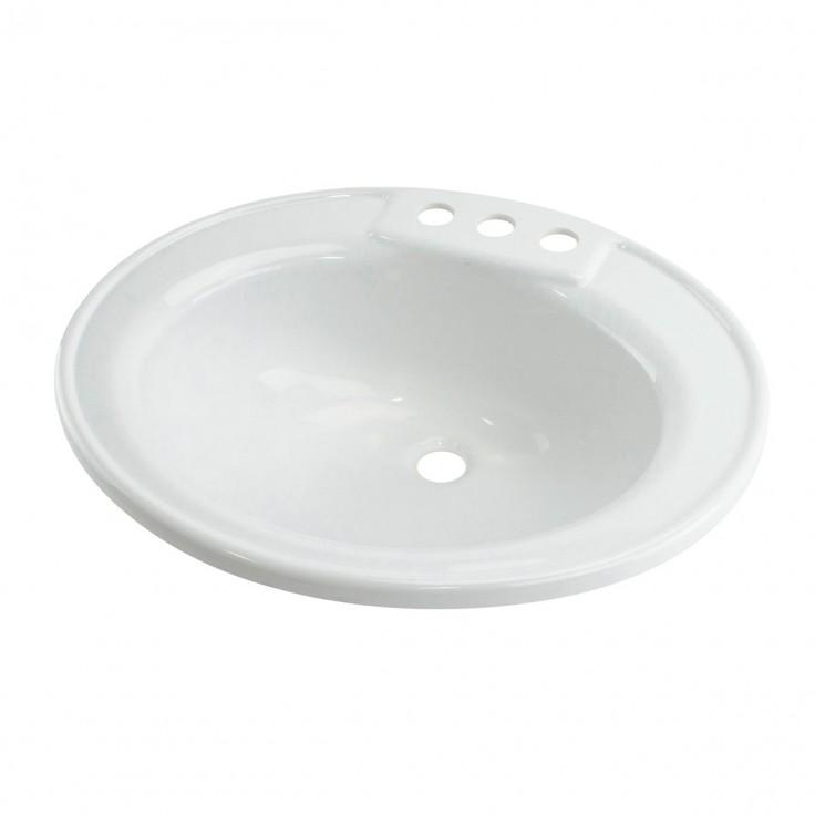 LIPPERT 209635 Replacement Oval Lavatory Sink for RVs, Manufactured Homes, Travel Trailers, 5th Wheels and Motorhomes - High quality product image showing LIPPERT 209635 Replacement Oval Lavatory Sink for RVs, Manufactured Homes, Travel Trailers, 5th Wheels and Motorhomes details and features