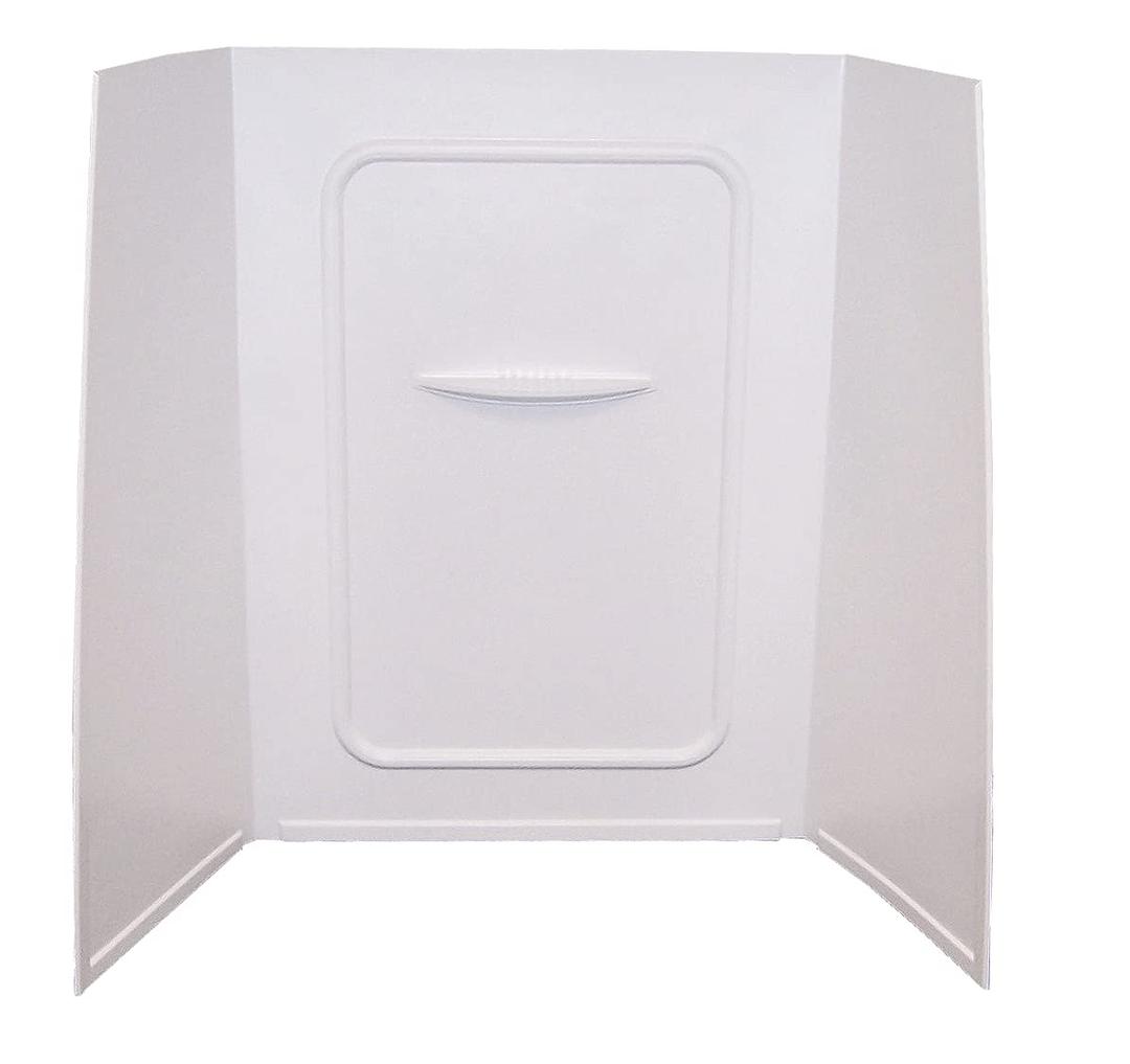 LIPPERT 210305 Shower Surround; Better Bath; 1 Piece Design; 24 Inch Length x 36 Inch Width x 59 Inch Height Bath Surround; White; Smooth Surface With Picture Frame Detail; ABS Plastic; For Use With 36 Inch Bathtub; With Single Wall Shelf - The Twister Group Tools product