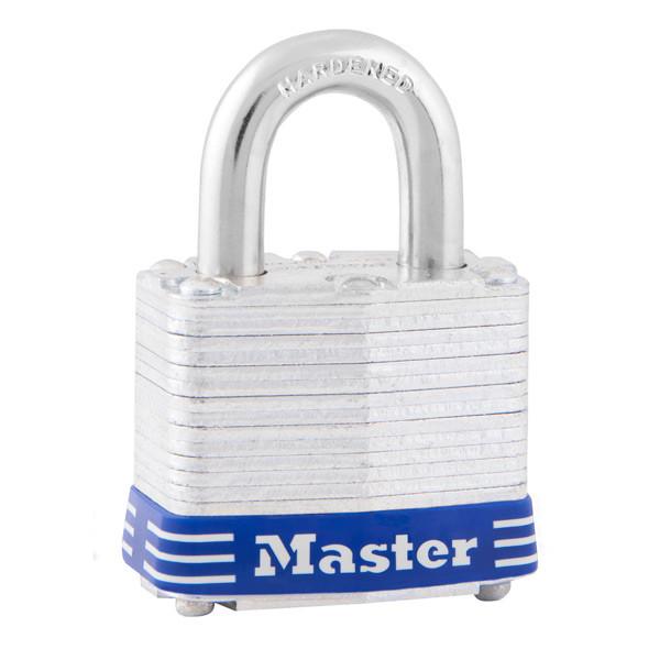 MASTER LOCK 3D Padlock; Key Type; 1-9/16 Inch Body Width/ 9/32 Inch Shackle Diameter; 3/4 Inch Height x 5/8 Inch Width Shackle Clearance; General Purpose; Laminated Steel Body/ Hardened Steel Shackle; With Dual Locking Levers And 4-Pin Cylinder - High quality product image showing MASTER LOCK 3D Padlock; Key Type; 1-9/16 Inch Body Width/ 9/32 Inch Shackle Diameter; 3/4 Inch Height x 5/8 Inch Width Shackle Clearance; General Purpose; Laminated Steel Body/ Hardened Steel Shackle; With Dual Locking Levers And 4-Pin Cylinder details and features