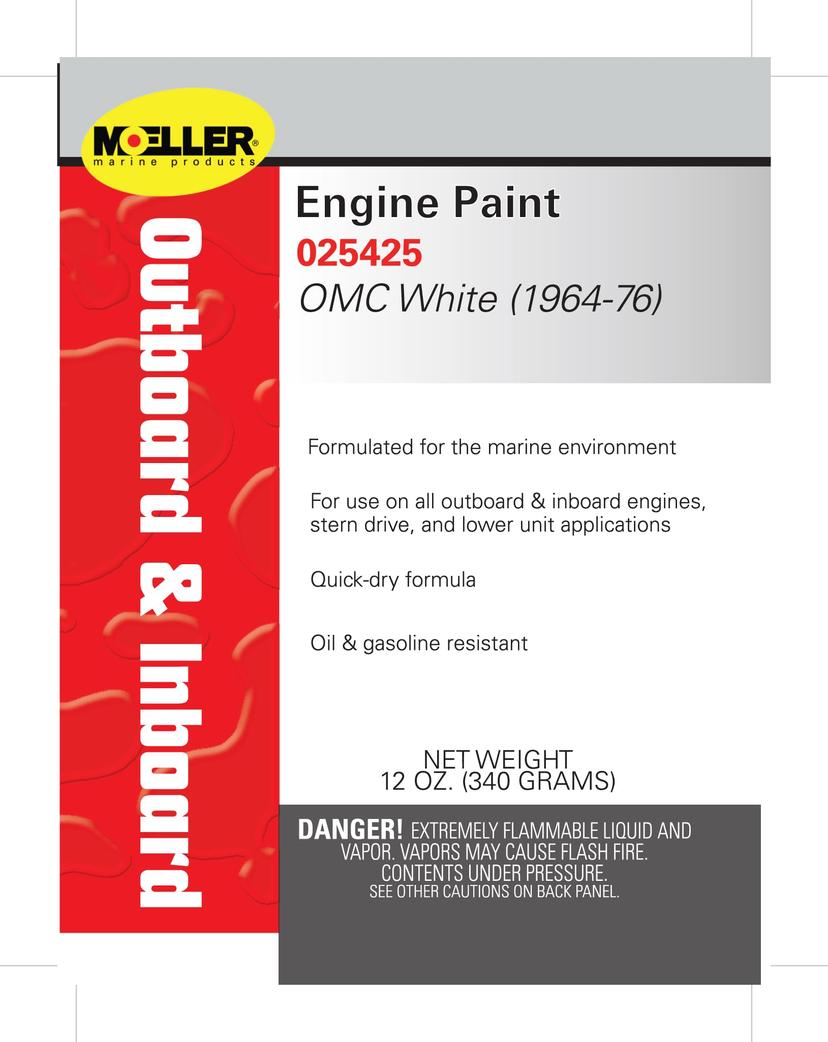 MOELLER 025425 Engine Paint Color: OMC White (1964-76)