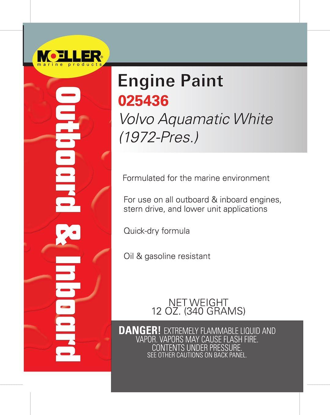 MOELLER 025436 Volvo Aquamatic White 1989-UP Engine Spray Paint - High quality product image showing MOELLER 025436 Volvo Aquamatic White 1989-UP Engine Spray Paint details and features