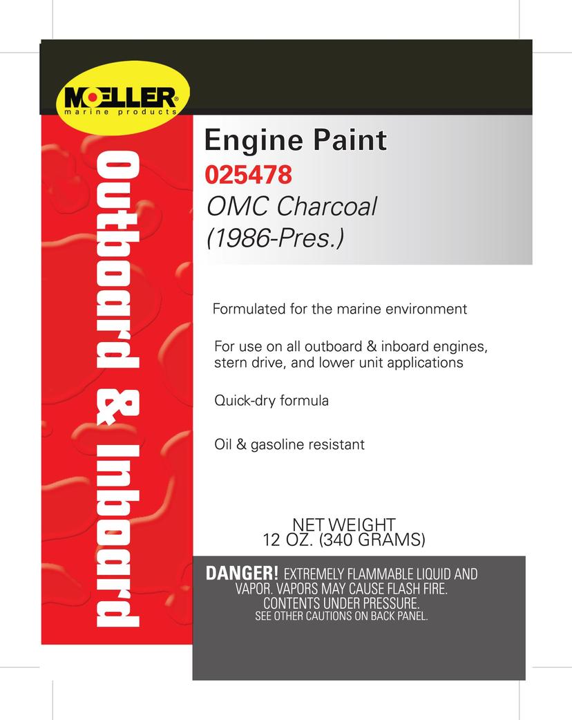 MOELLER 025478 Charcoal Non Metalic, OMC Drive Systems Paint