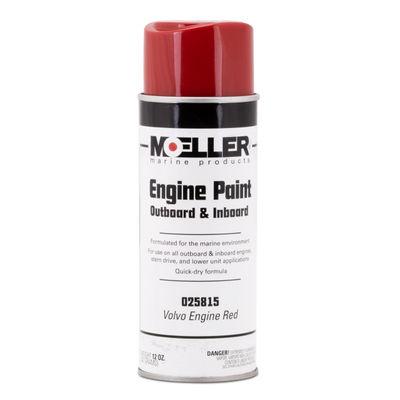 MOELLER 025815 VOLVO HS ENGINE RED, For Use On All Outboard And Inboard Engines/ Stern Drive And Lower Unit Applications; Heat And Solvent Resistant; Volvo Engine Red; 12 Ounce Aerosol Can - The Twister Group Tools product