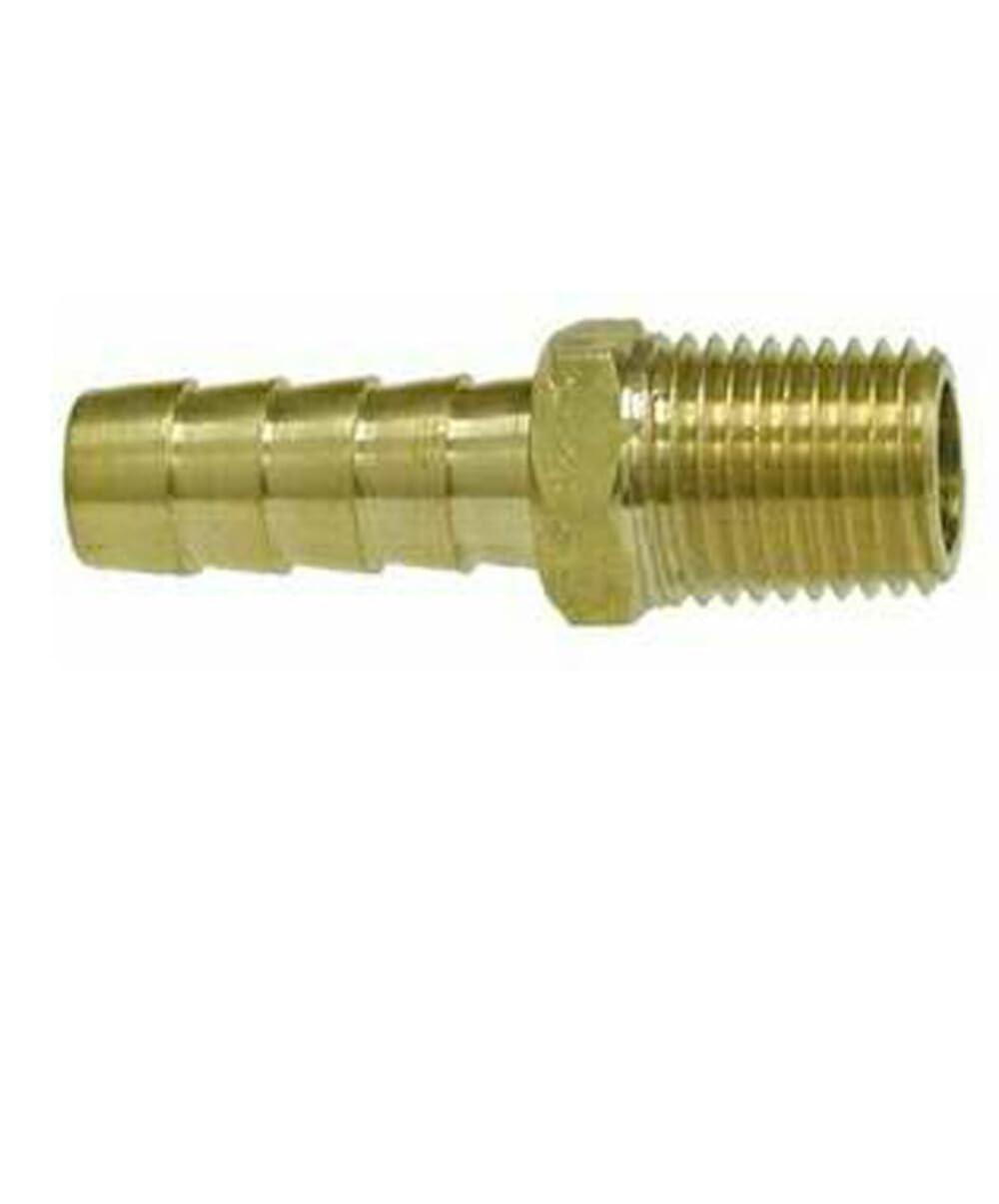 MOELLER 033430-10 Brass Fuel Line Hose Barb (Male 1/4 INCH NPT X 5/16 INCH BARB) - The Twister Group Tools product
