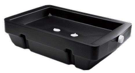MIDWEST CAN 6601 9 QUART RECOVERY PAN, 9 Quart Capacity; 20-1/2 Inch Length x 13-1/4 Inch Width; 5-1/2 Inch Height; Black; High Density Polyethylene; Without Handle - High quality product image showing MIDWEST CAN 6601 9 QUART RECOVERY PAN, 9 Quart Capacity; 20-1/2 Inch Length x 13-1/4 Inch Width; 5-1/2 Inch Height; Black; High Density Polyethylene; Without Handle details and features