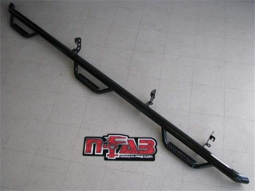 N-FAB C01105CC-6-TX Nerf Steps for Silverado/Sierra | Wheel-to-Wheel w/ Bed Access, Heavy Duty Steel, Textured Black Fits 2001-2006 Chevrolet Silverado/GMC Sierra 2500 / 3500 Crew Cab 6.5FT Bed