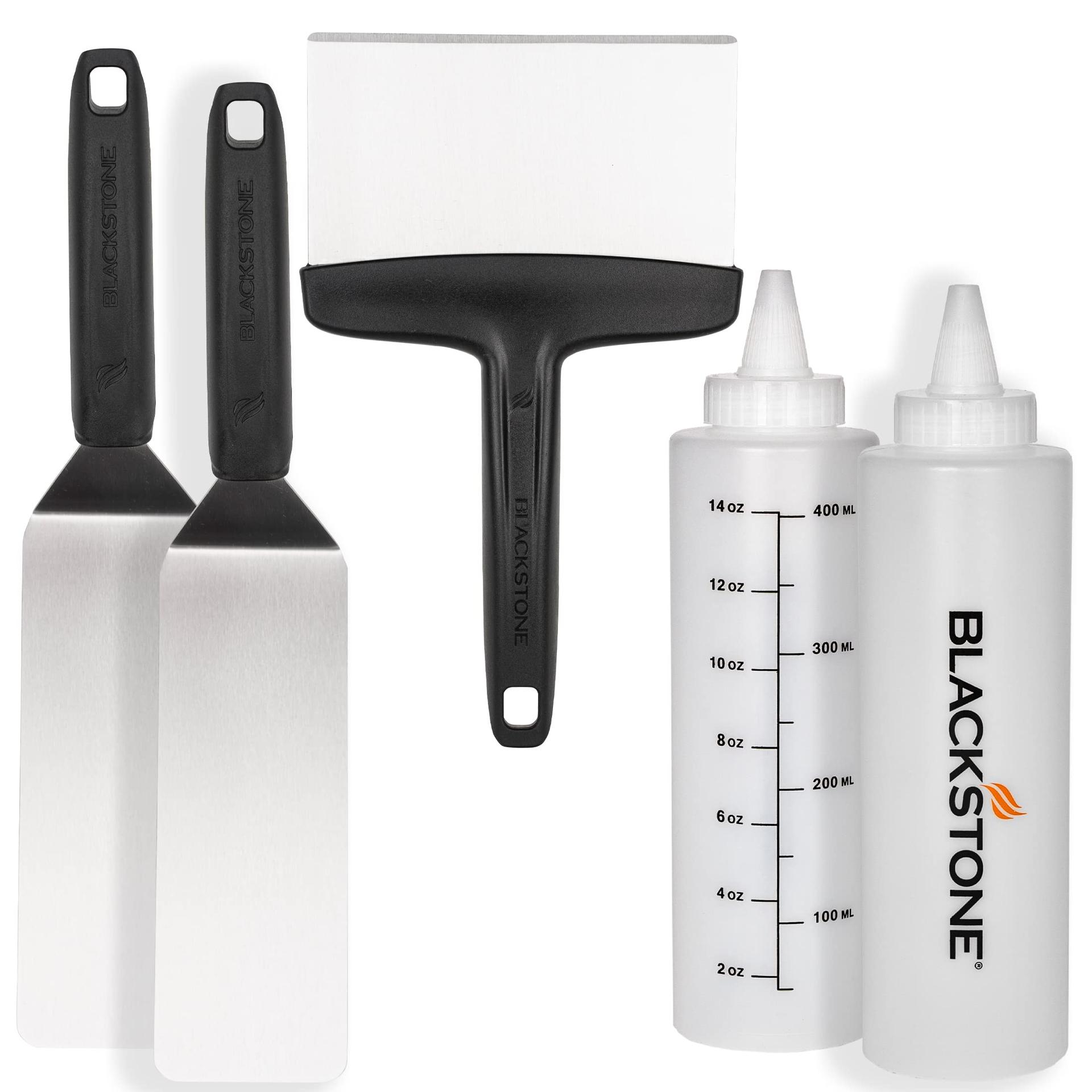 BLACKSTONE 5230 Professional Grade Accessory Tool Kit (5 Pieces) 16 oz Bottle, Two Spatulas, Chopper/Scraper and One Cookbook-Perfect for Cooking Indoor or Outdoor, Multicolor - High quality product image showing BLACKSTONE 5230 Professional Grade Accessory Tool Kit (5 Pieces) 16 oz Bottle, Two Spatulas, Chopper/Scraper and One Cookbook-Perfect for Cooking Indoor or Outdoor, Multicolor details and features