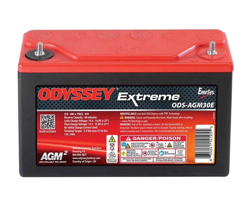 ODYSSEY ODS-AGM30E ODYSSEY PC950, AGM Absorbed Glass Mat; 12 Volt; 400 Cold Cranking Amps; M6 Receptacle Terminal; 9.8 Inch Length; 3.8 Inch Width; 6.1 Inch Height - High quality product image showing ODYSSEY ODS-AGM30E ODYSSEY PC950, AGM Absorbed Glass Mat; 12 Volt; 400 Cold Cranking Amps; M6 Receptacle Terminal; 9.8 Inch Length; 3.8 Inch Width; 6.1 Inch Height details and features
