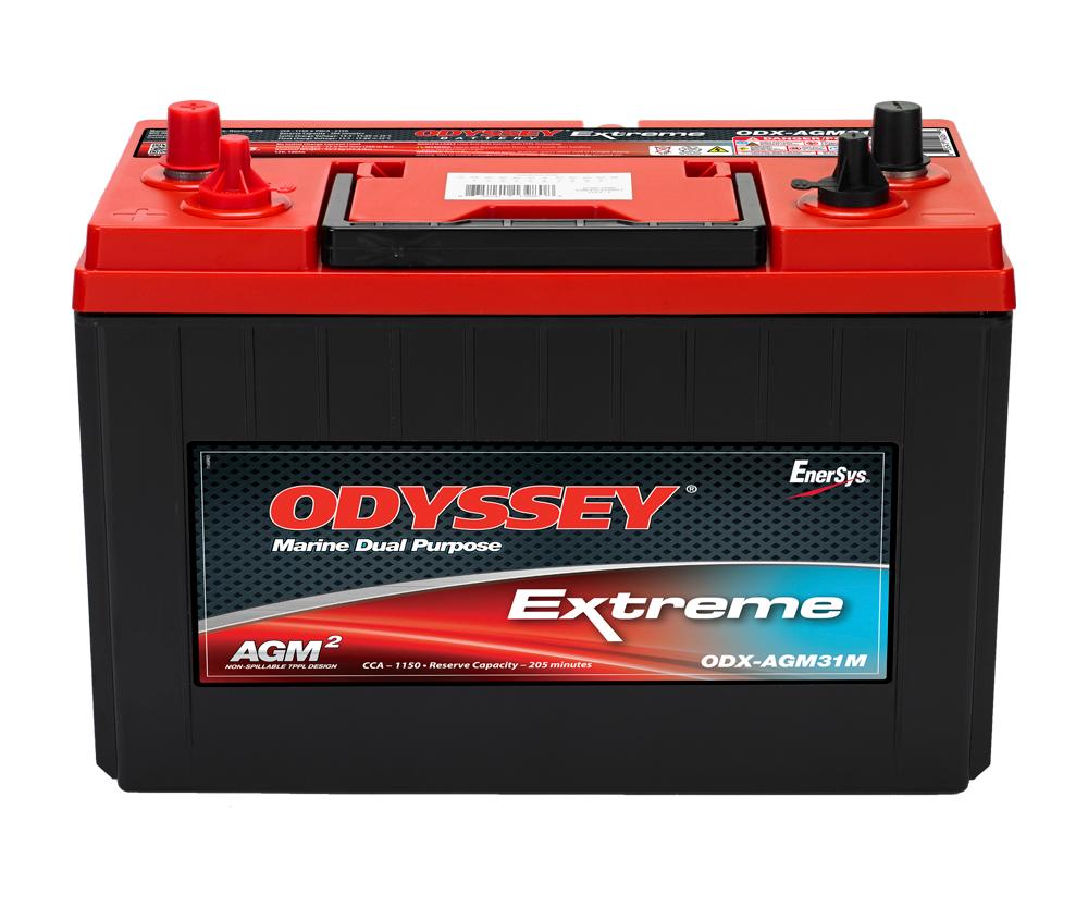 ODYSSEY ODX-AGM31M ODYSSEY 31M-PC2150, 31 Group Size; 12 Volt; 1150 Cold Cranking Amps/ 2150 Pulse Hot Cranking Amps; SAE SS Stud Terminal 3/8 Inch Left Positive And 5/16 Inch Right Negative And Single External Vent; 13 Inch Length; 6.8 Inch Width - High quality product image showing ODYSSEY ODX-AGM31M ODYSSEY 31M-PC2150, 31 Group Size; 12 Volt; 1150 Cold Cranking Amps/ 2150 Pulse Hot Cranking Amps; SAE SS Stud Terminal 3/8 Inch Left Positive And 5/16 Inch Right Negative And Single External Vent; 13 Inch Length; 6.8 Inch Width details and features