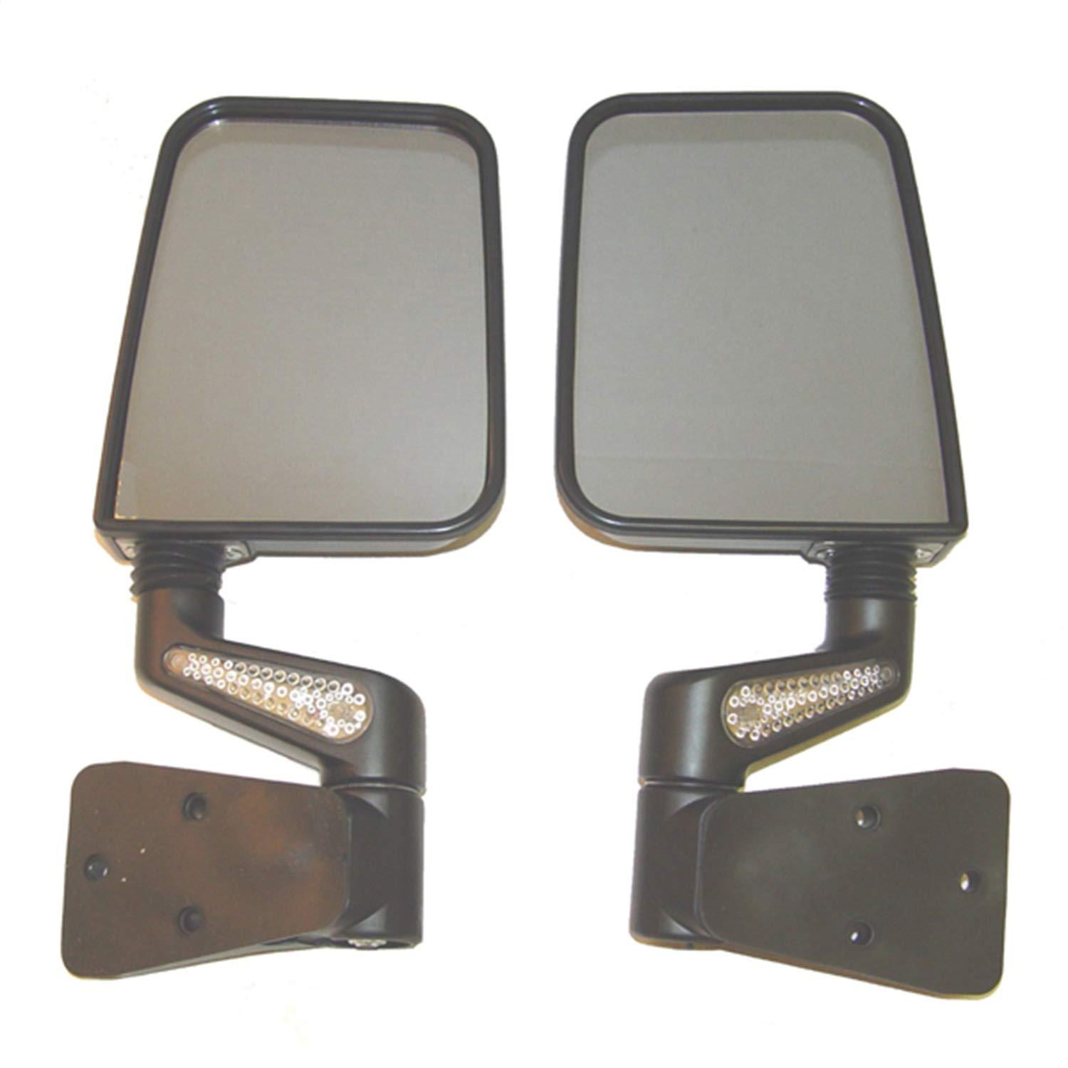 RUGGED RIDGE 11015.20 Door Mirror Kit, LED Turn Signals, Heated, Black Fits 1987-2002 Jeep Wrangler YJ/TJ - High quality product image showing RUGGED RIDGE 11015.20 Door Mirror Kit, LED Turn Signals, Heated, Black Fits 1987-2002 Jeep Wrangler YJ/TJ details and features