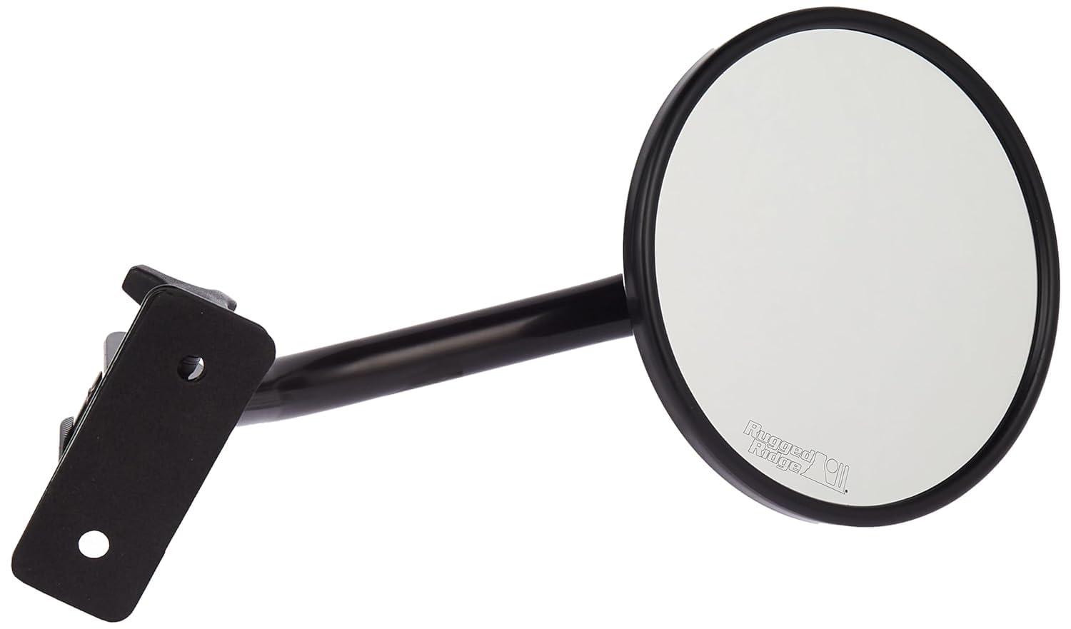 RUGGED RIDGE 11025.11 Quick Release Mirror, Round, Black Fits 1997-2018 Jeep Wrangler TJ/LJ/JK/JKU - High quality product image showing RUGGED RIDGE 11025.11 Quick Release Mirror, Round, Black Fits 1997-2018 Jeep Wrangler TJ/LJ/JK/JKU details and features
