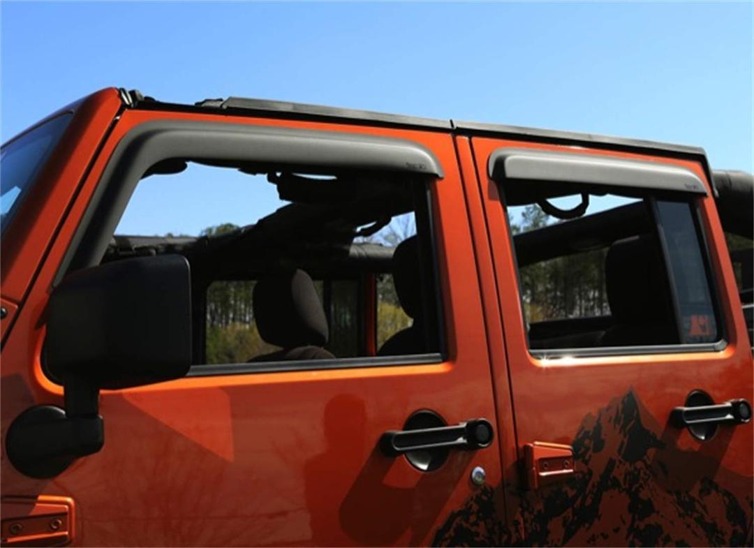RUGGED RIDGE 11349.12 Rainguard; Low Profile; Tape On; Matte Black; Set Of 4 For 2007-2018 Jeep Wrangler JK 4 Doors - The Twister Group Tools product