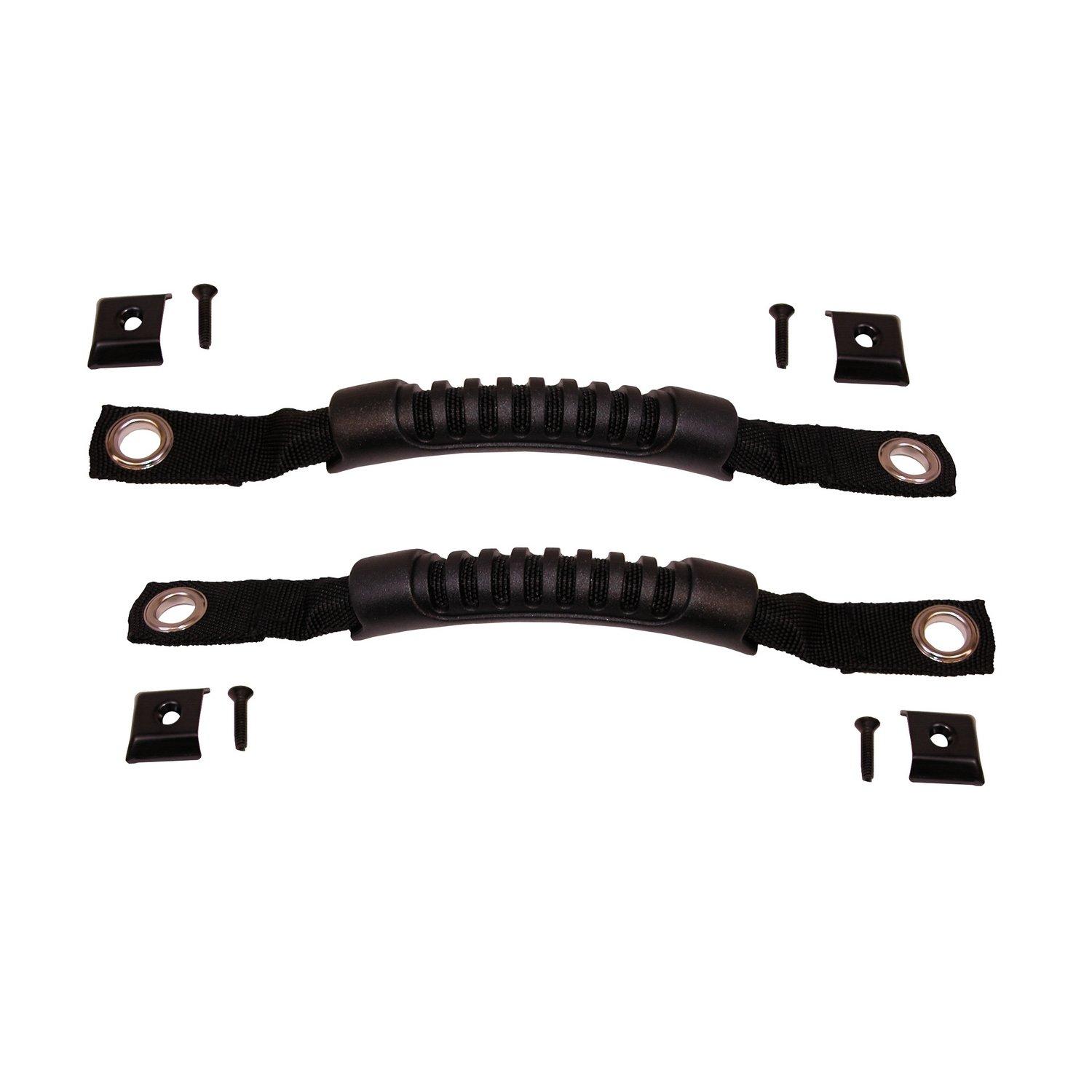 RUGGED RIDGE 11825.01 Door Pull Straps Fits 1976-1995 Jeep CJ & Wrangler YJ, Black - High quality product image showing RUGGED RIDGE 11825.01 Door Pull Straps Fits 1976-1995 Jeep CJ & Wrangler YJ, Black details and features
