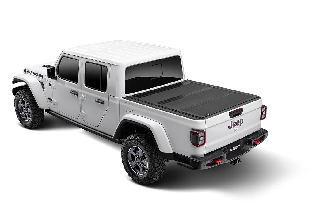 RUGGED RIDGE 13550.24 Armis Hard Folding Tonneau Cover for Jeep Gladiator JT | Textured Black, Tri-Fold, Weather Resistant, Full Bed Access Fits 2020-2024 Jeep Gladiator JT - The Twister Group Tools product