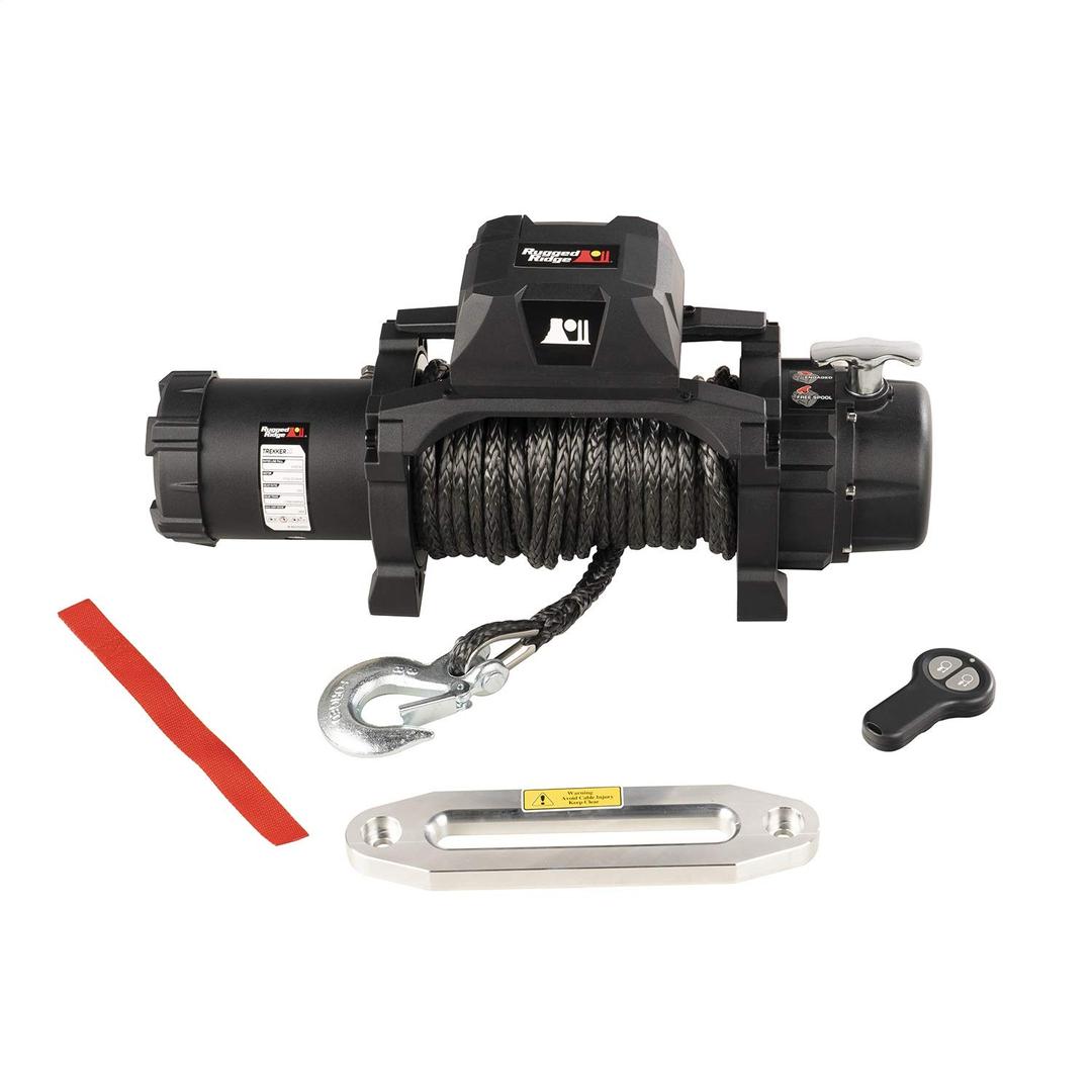RUGGED RIDGE 15100.08 Trekker Winch, 10,000 LBS, Synthetic Rope, IP68 Waterproof, Wireless - The Twister Group Tools product