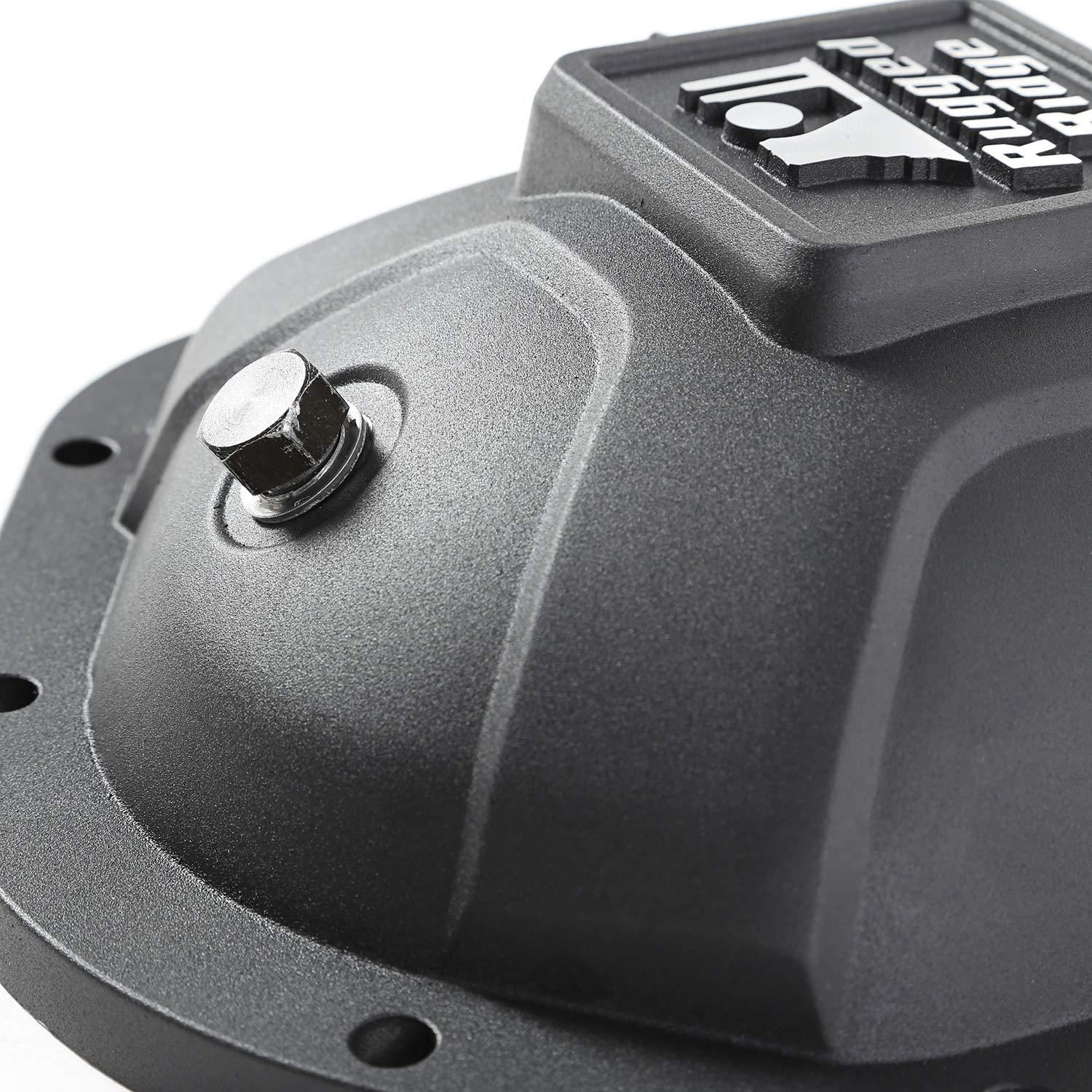 RUGGED RIDGE 16595.12 Boulder Aluminum Differential Cover, Black Fits Dana 44 - High quality product image showing RUGGED RIDGE 16595.12 Boulder Aluminum Differential Cover, Black Fits Dana 44 details and features