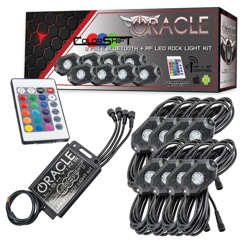 ORACLE LIGHTING 5819-333 Bluetooth + RF ColorSHIFT Underbody Rock Light Kit - 8 PCS
