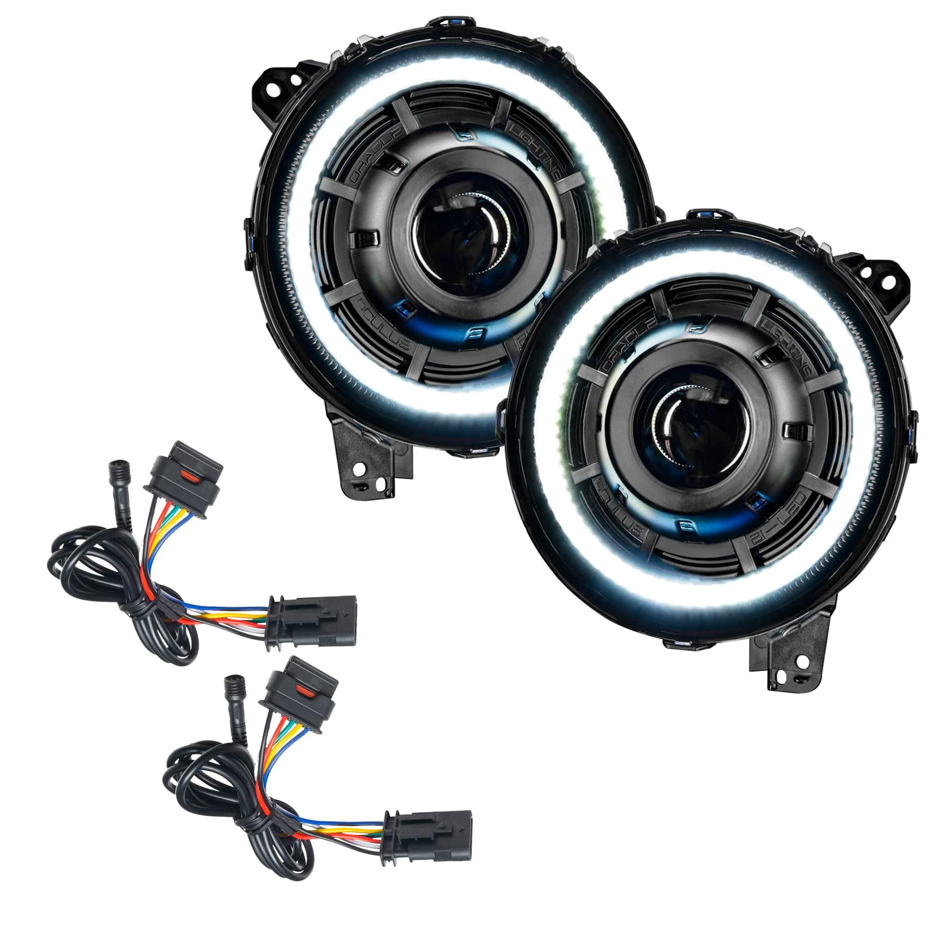 ORACLE LIGHTING 5839-023 Lighting OCULUS Switchback BI-LED Projector Headlights for 2018-2024 Jeep Wrangler JL / 2020-2024 Gladiator JT - High quality product image showing ORACLE LIGHTING 5839-023 Lighting OCULUS Switchback BI-LED Projector Headlights for 2018-2024 Jeep Wrangler JL / 2020-2024 Gladiator JT details and features