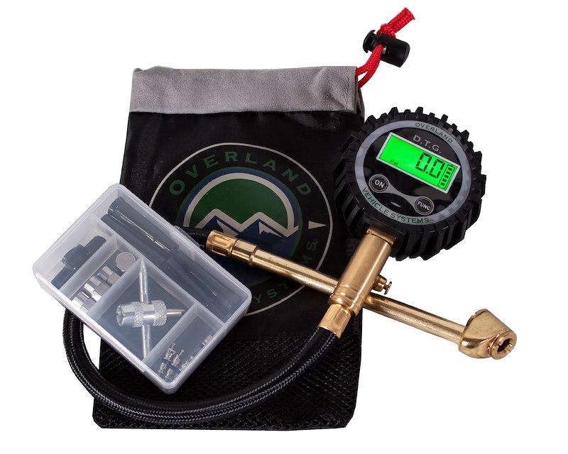 OVERLAND 12010001 OVS Digital Tire Gauge with Valve Kit & Storage Bag