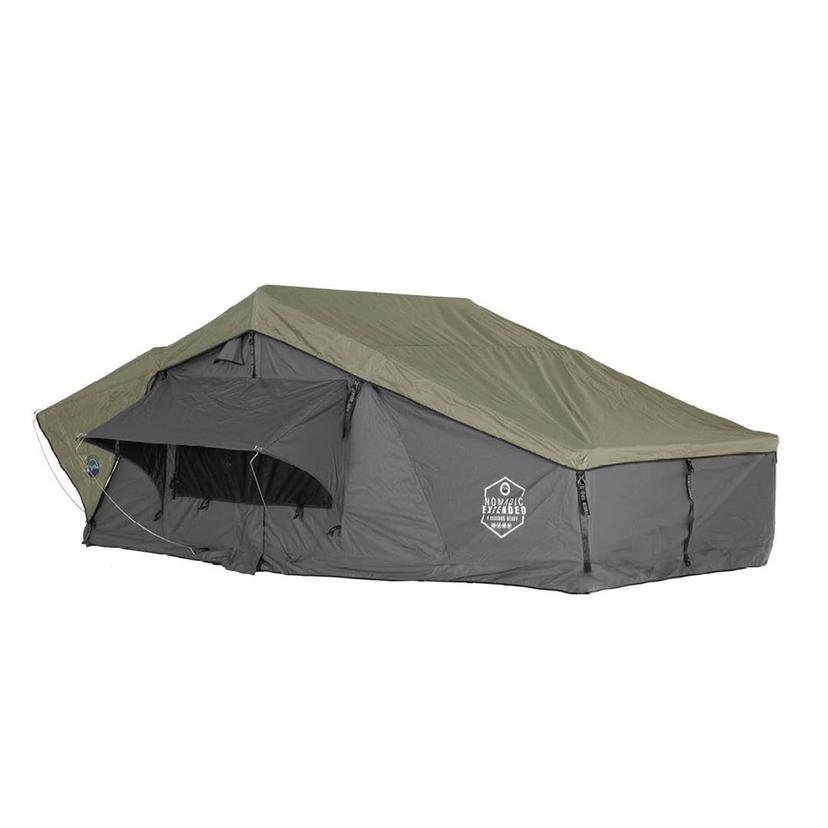 OVERLAND 18339936 N3E Nomadic 3 Extended Roof Top Tent Gray Body Green Rainfly