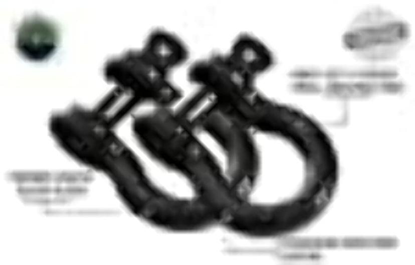 OVERLAND 19010201 Recovery Shackle 3/4 INCH 4.75 Ton Black, Pair