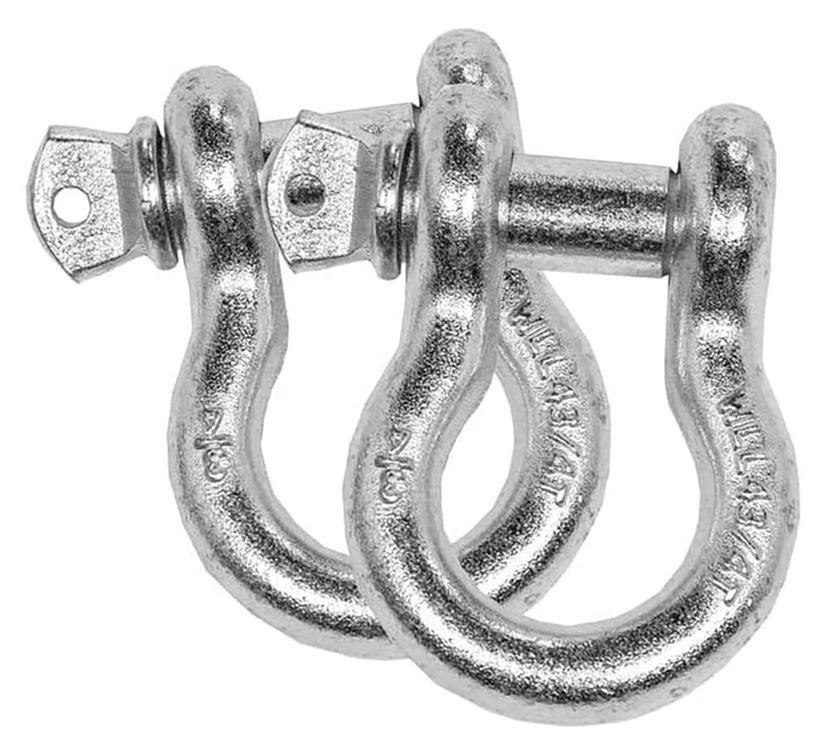 OVERLAND 19010205 Recovery Shackle 3/4 INCH 4.75 Ton Zinc, Pair