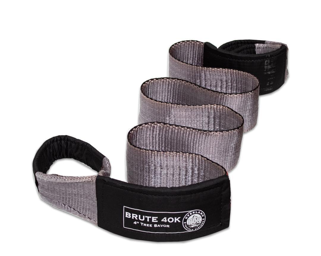 OVERLAND 19079916 Tow Strap 40,000 lb. 4 INCH x 8FT Gray with Black Ends & Storage Bag Universal - High quality product image showing OVERLAND 19079916 Tow Strap 40,000 lb. 4 INCH x 8FT Gray with Black Ends & Storage Bag Universal details and features