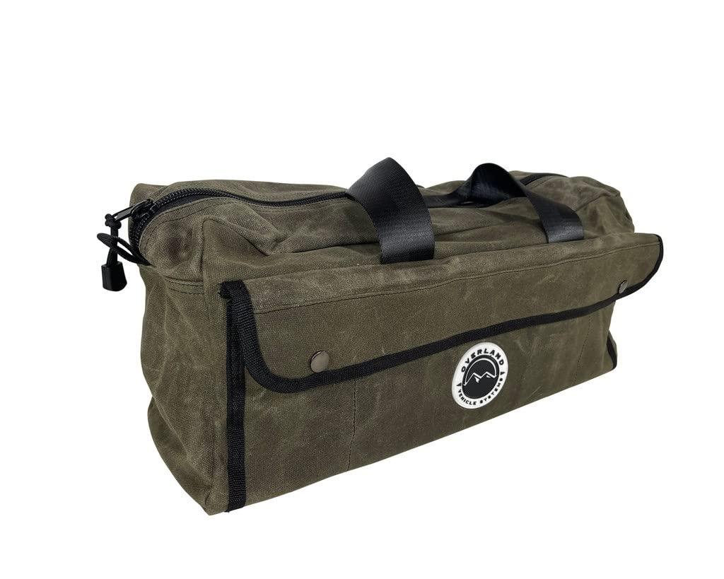 OVERLAND 21169941 Small Duffle Bag With Handle And Straps - #16 Waxed Canvas - High quality product image showing OVERLAND 21169941 Small Duffle Bag With Handle And Straps - #16 Waxed Canvas details and features