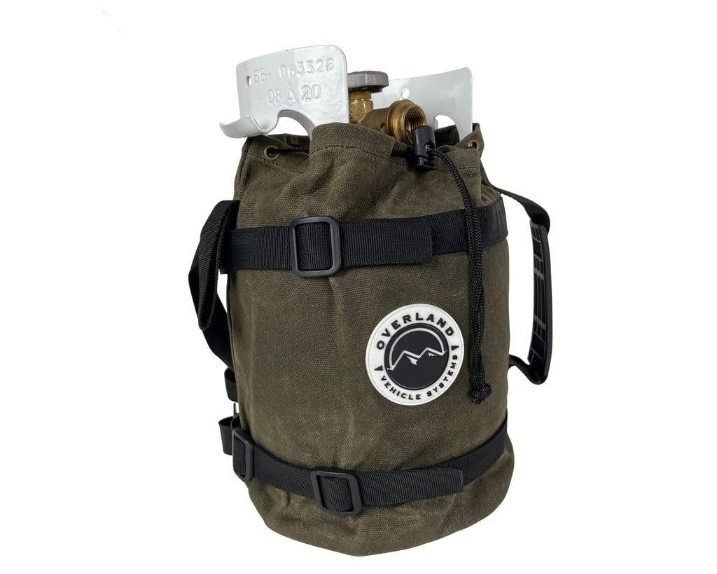 OVERLAND 21189941 Propane Bag with Handle and Straps - #16 Waxed Canvas - High quality product image showing OVERLAND 21189941 Propane Bag with Handle and Straps - #16 Waxed Canvas details and features