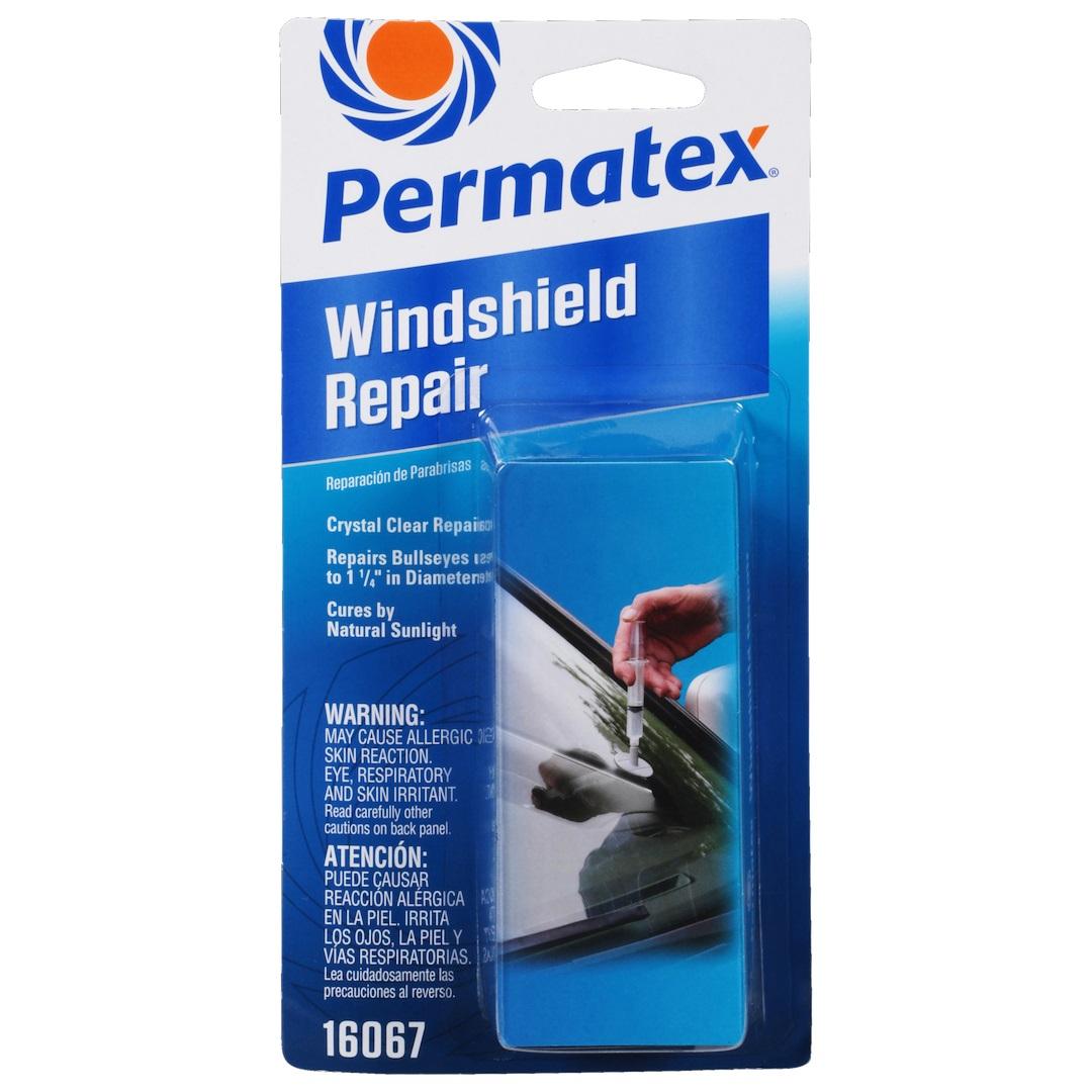 PERMATEX 16067 BULLSEYE REPAIR KIT, Use To Repair Bulls eyes/ Star Damage/ Chips (Up To 1-1/4 Inch Long) In Laminated Automotive Windshields; From 50 Degree Fahrenheit To 75 Degree Fahrenheit; Single; With Adhesive Seal/ Resin/ Plunger/ Syringe - The Twister Group Tools product
