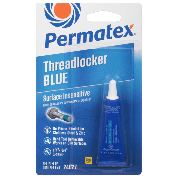 PERMATEX 24027 Surface Insensitive Threadlocker Blue, 6 ml - High quality product image showing PERMATEX 24027 Surface Insensitive Threadlocker Blue, 6 ml details and features