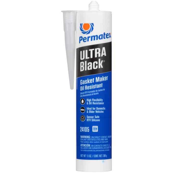 PERMATEX 24105 Ultra Black Maximum Oil Resistance RTV Silicone Gasket Maker, 13 oz. - High quality product image showing PERMATEX 24105 Ultra Black Maximum Oil Resistance RTV Silicone Gasket Maker, 13 oz. details and features