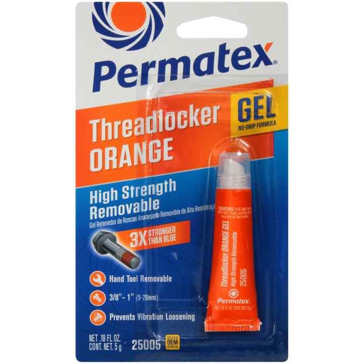 PERMATEX 25005 High Strength Removable Threadlocker Orange Gel, 5 g - High quality product image showing PERMATEX 25005 High Strength Removable Threadlocker Orange Gel, 5 g details and features