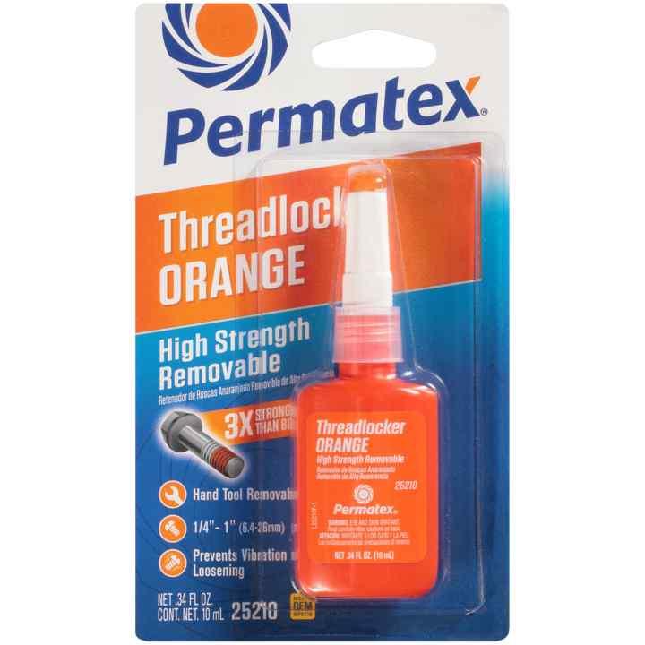 PERMATEX 25210 High Strength Removable Threadlocker Orange Liquid, 10 ml - High quality product image showing PERMATEX 25210 High Strength Removable Threadlocker Orange Liquid, 10 ml details and features