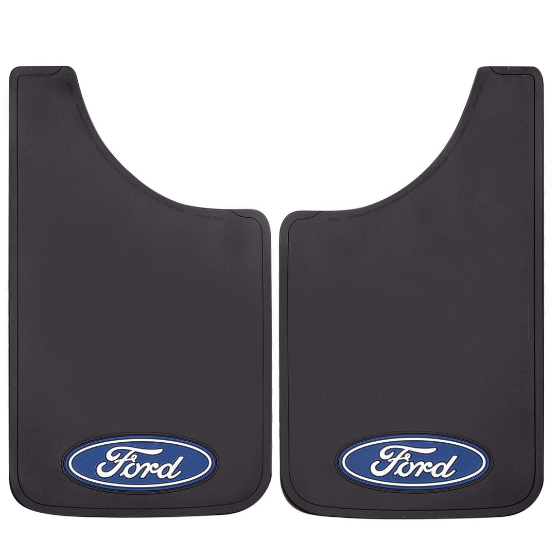 PLASTICOLOR 000539R01 Ford Oval Logo Easy Fit Mud Guard 11 INCHx19 INCH - Set of 2, Black - The Twister Group Tools product