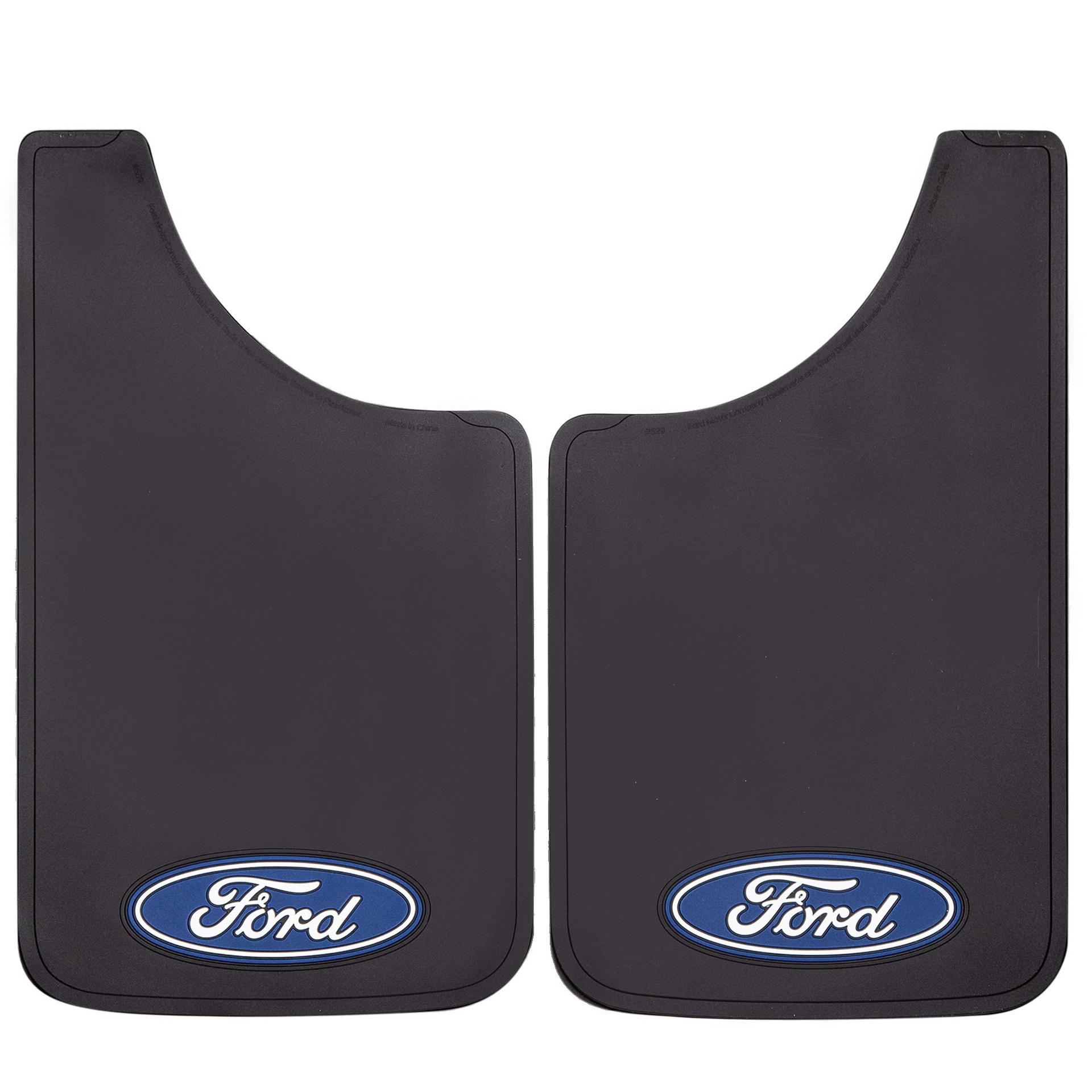 PLASTICOLOR 000539R01 Ford Oval Logo Easy Fit Mud Guard 11 INCHx19 INCH - Set of 2, Black - High quality product image showing PLASTICOLOR 000539R01 Ford Oval Logo Easy Fit Mud Guard 11 INCHx19 INCH - Set of 2, Black details and features