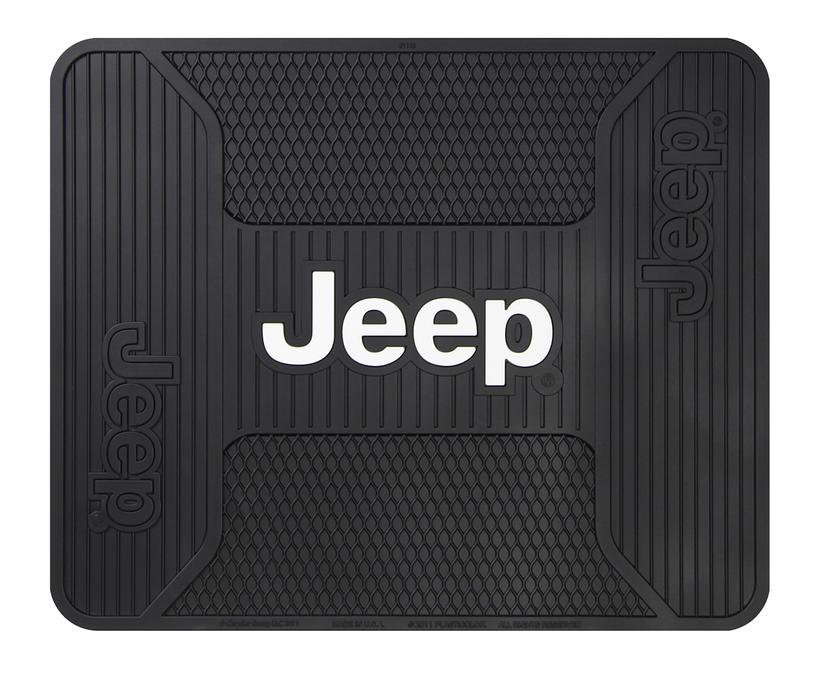 PLASTICOLOR 001222R01 Jeep Elite Style Rear Seat Floor Utility Mat for Car Truck or SUV, 16.75 INCH L X 13.75 INCH W, Black
